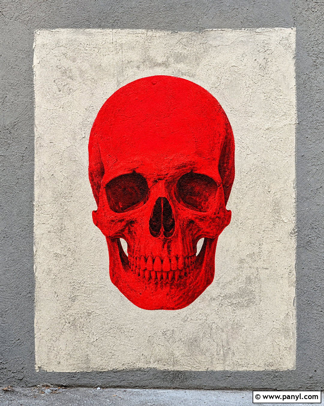 Red Skull On Gray Stucco Background - 20 red skull on textured background ideas
