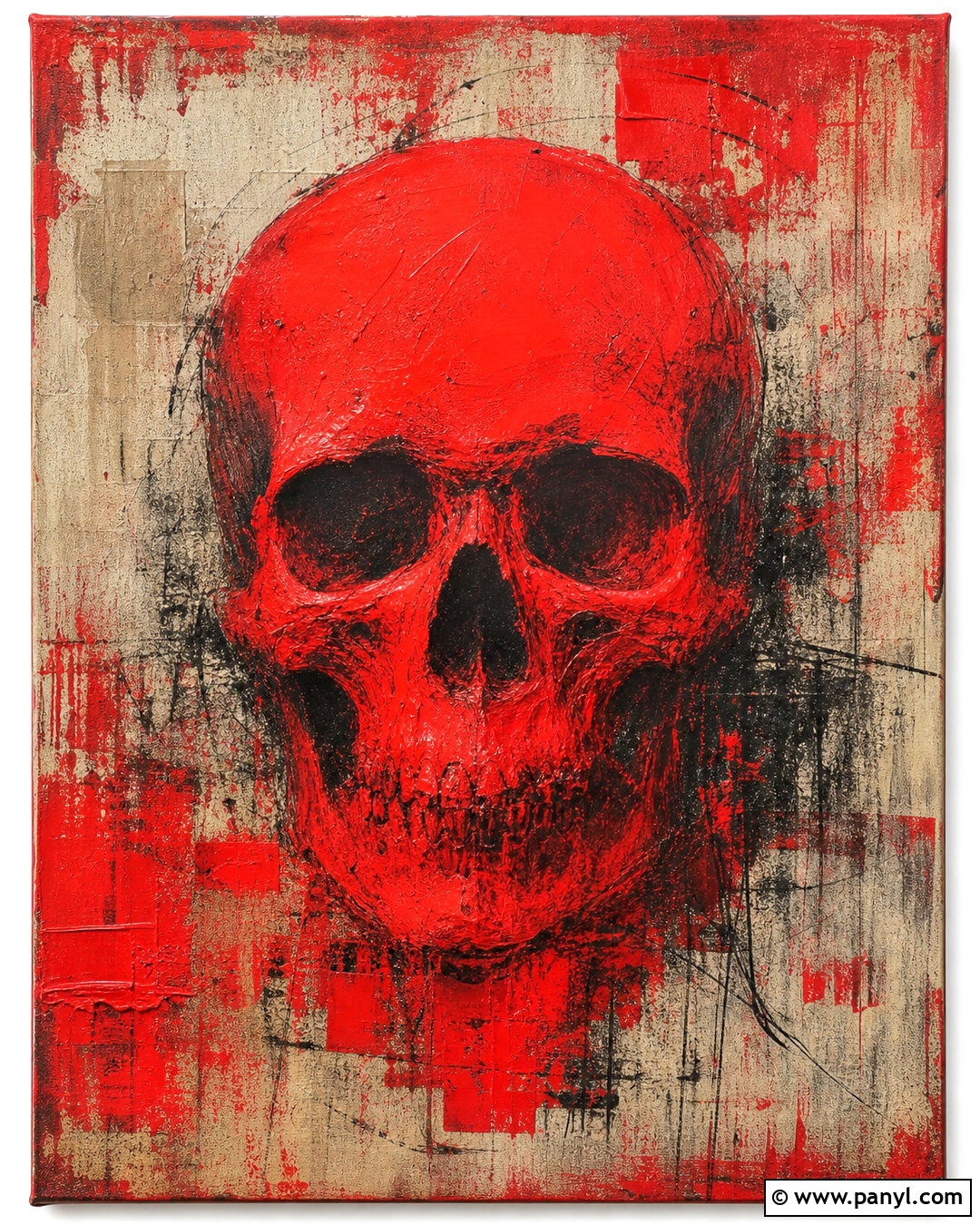 20 Red Skull on Textured Background Ideas for Edgy Art