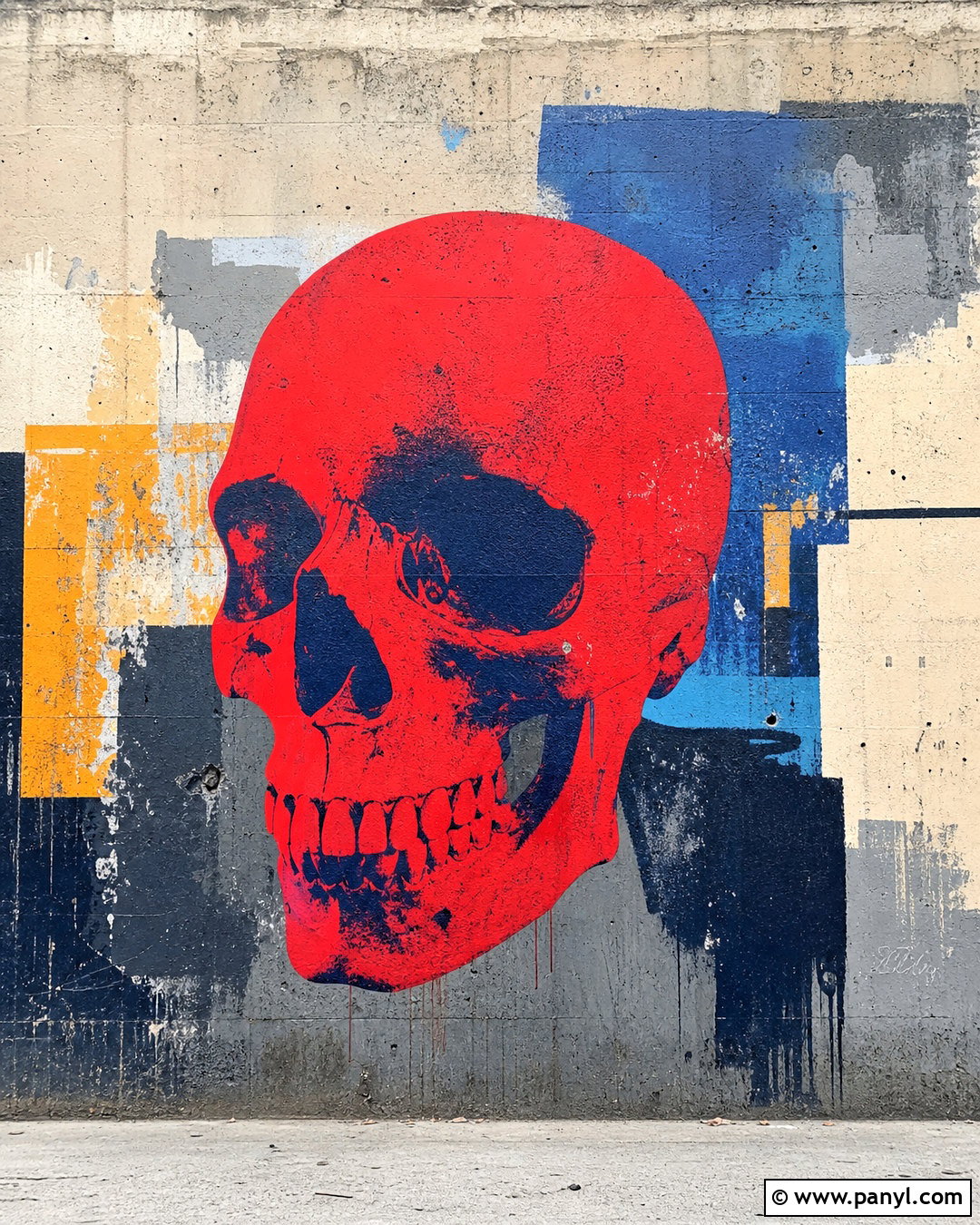 Red Skull On Layered Graffiti Background - 20 red skull on textured background ideas