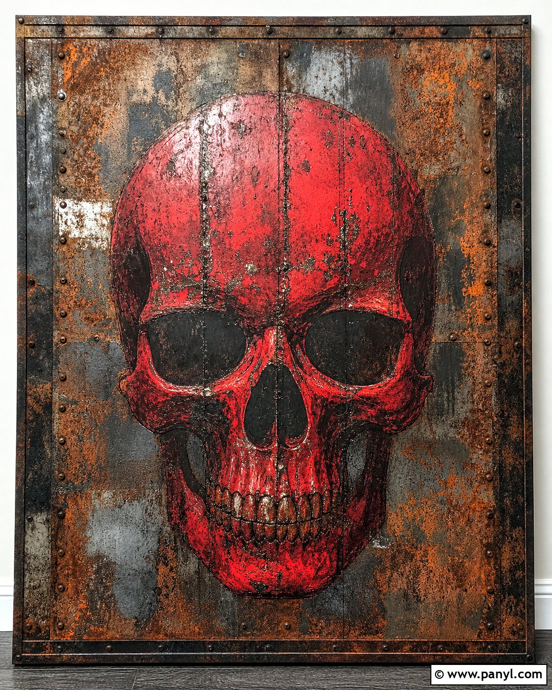 Red Skull On Rusted Metal Background - 20 red skull on textured background ideas