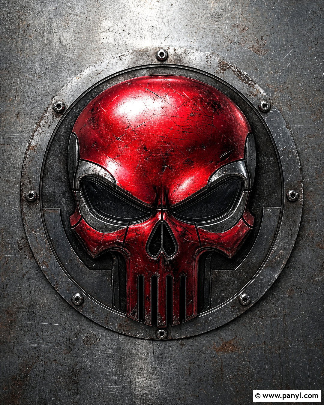 Red Skull On Scratched Steel Background - 20 red skull on textured background ideas