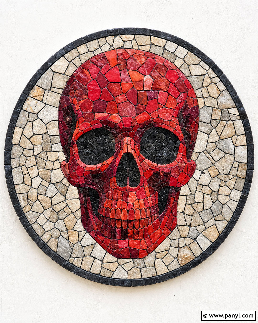 Red Skull On Stone Mosaic Background - 20 red skull on textured background ideas