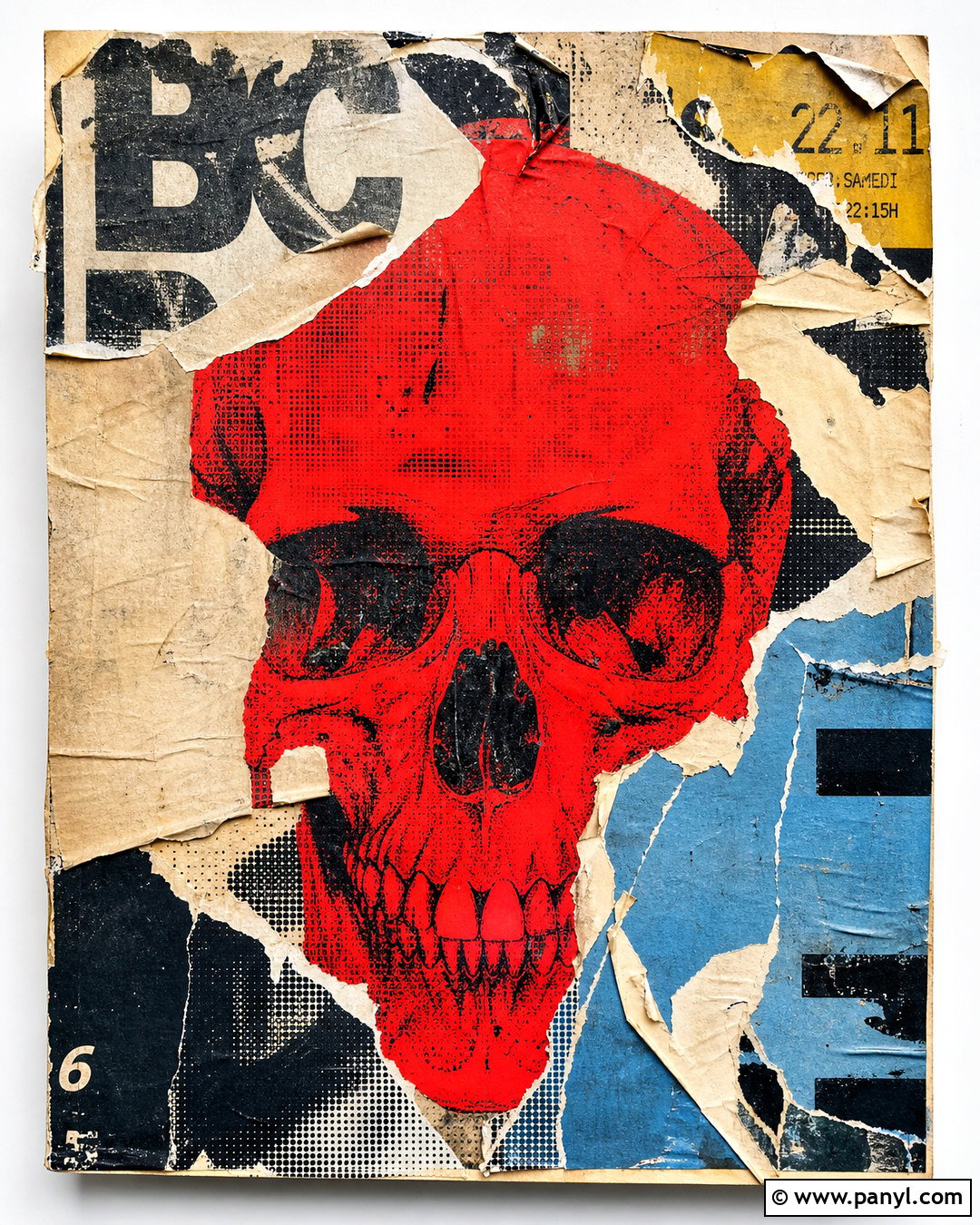 Red Skull On Torn Poster Background - 20 red skull on textured background ideas