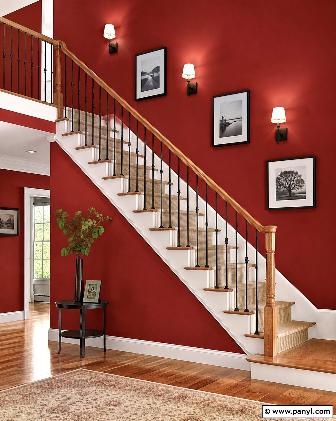 Red Staircase Walls - 40 Red Walls