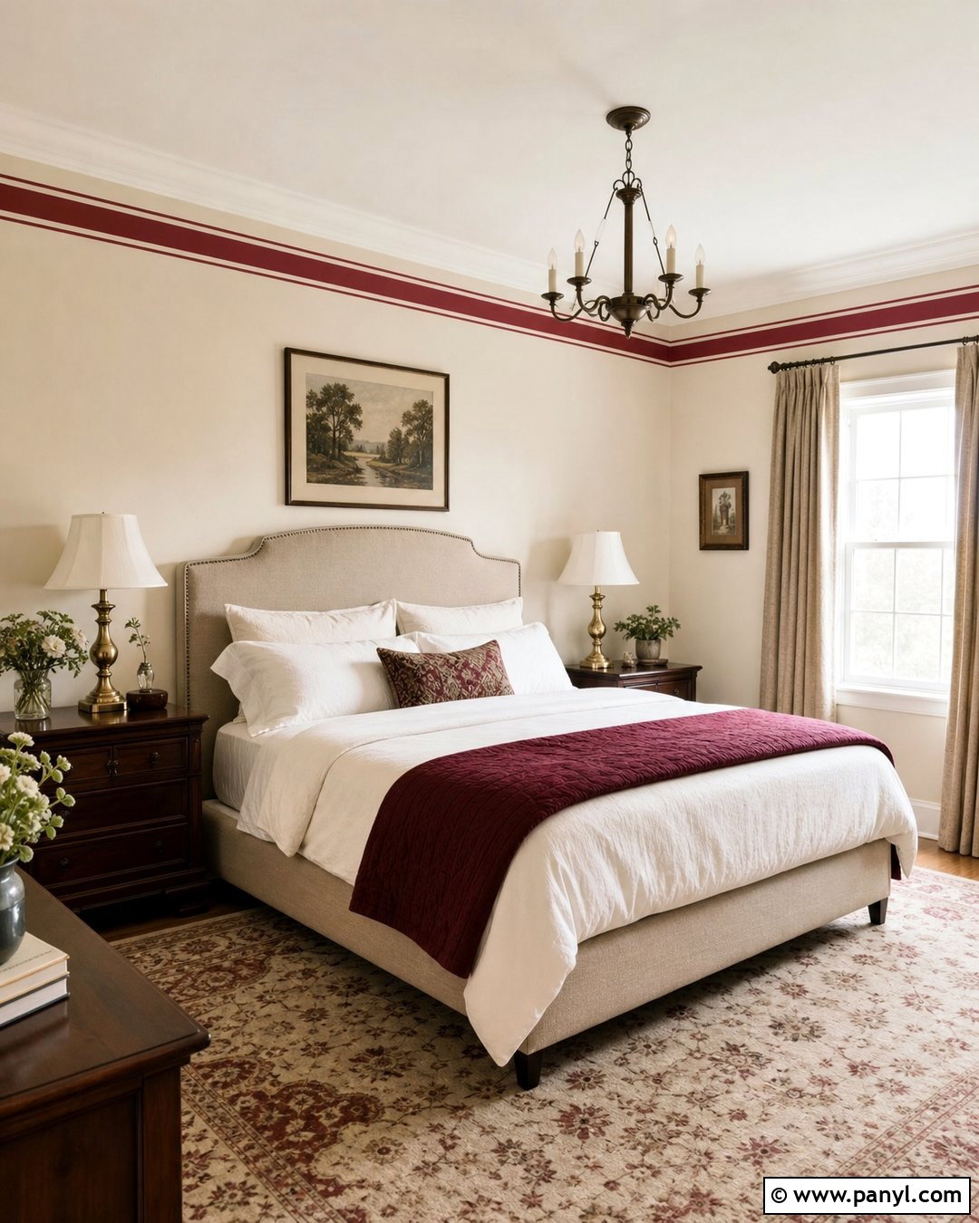 Red Striped Wall Border - 20 Red Wall Border Ideas
