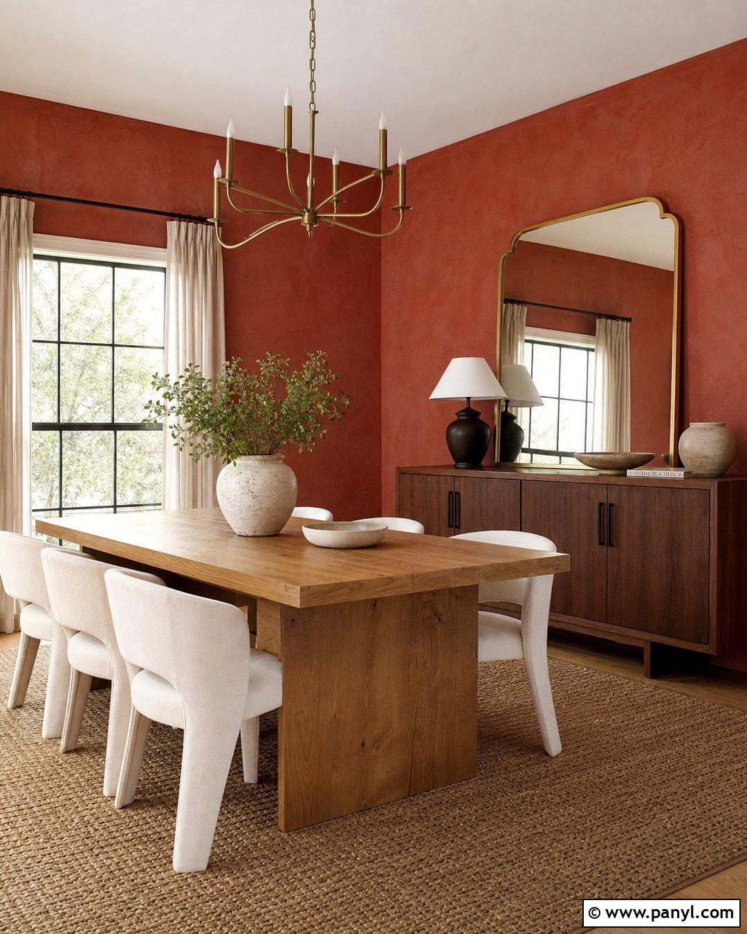 Red Textured Wall Dining Room - 20 Red Textured Wall With Gold Accents