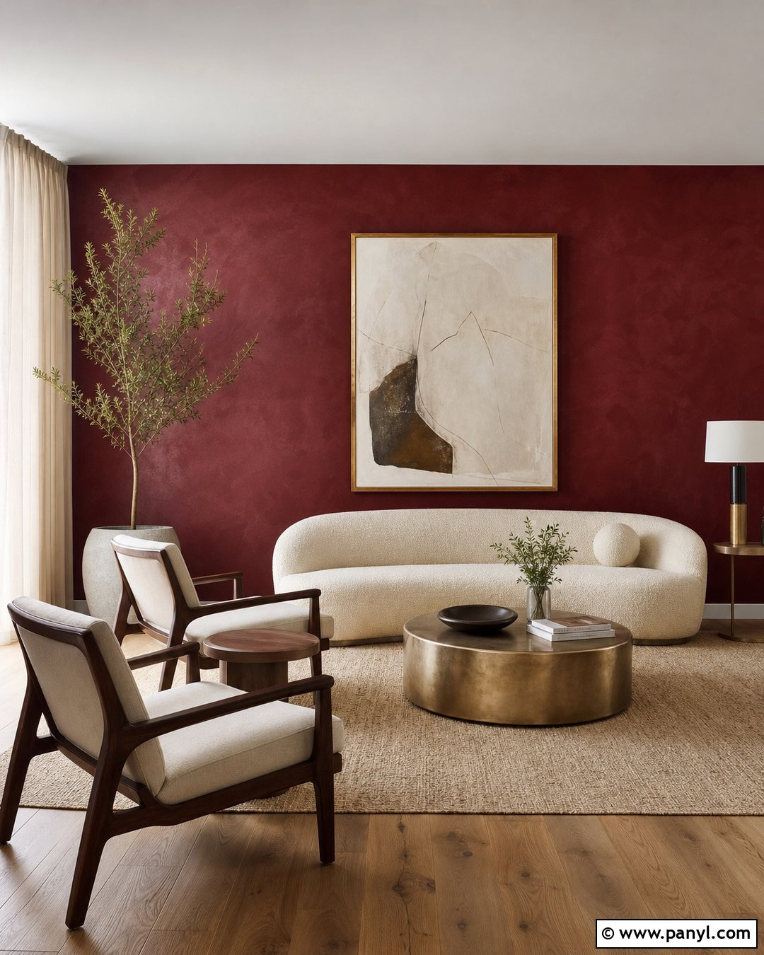 Red Textured Wall Living Room - 20 Red Textured Wall With Gold Accents