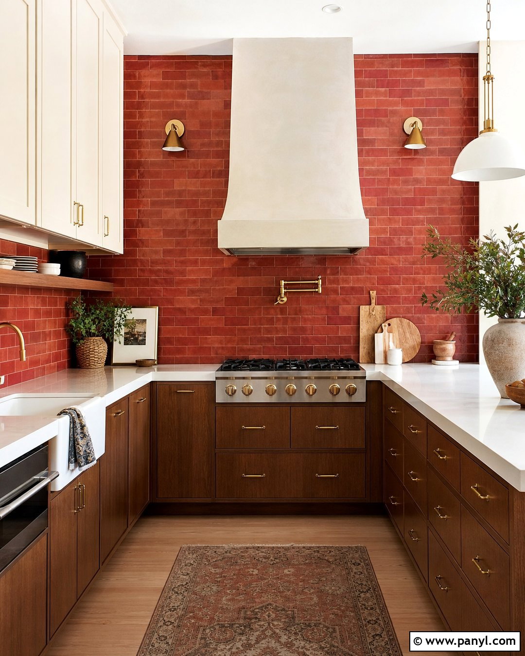 Red Tile Feature Wall Kitchen - 35 red feature wall ideas