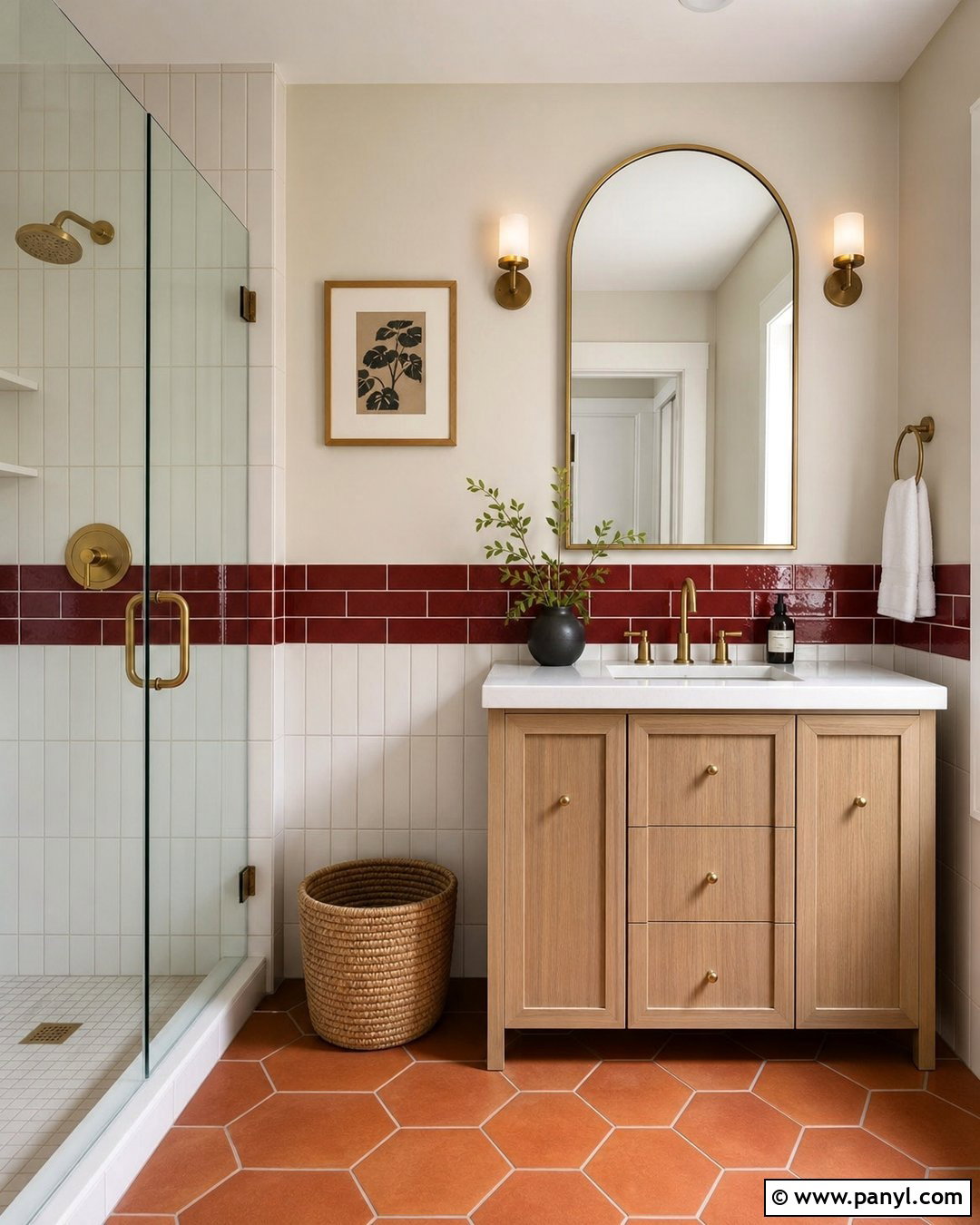 Red Tile Wall Border - 20 Red Wall Border Ideas