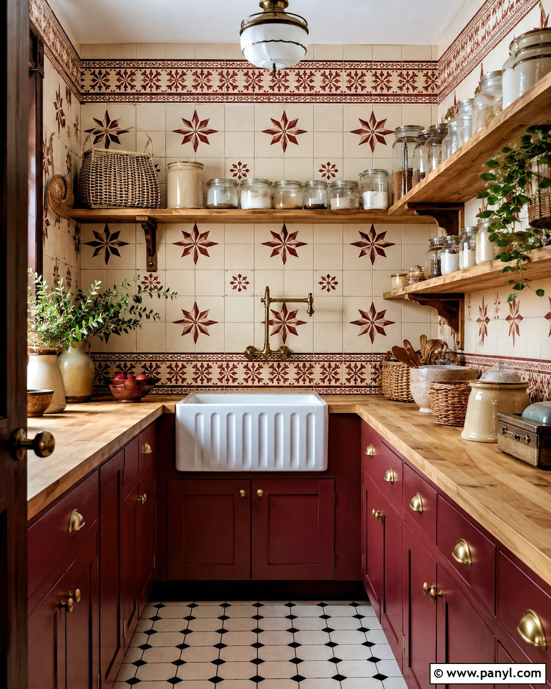 Red Tile Wall Pattern - 20 Vintage Red Wall Pattern Ideas