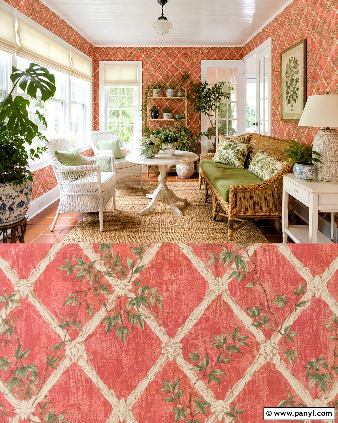 Red Trellis Wall Pattern - 20 Vintage Red Wall Pattern Ideas
