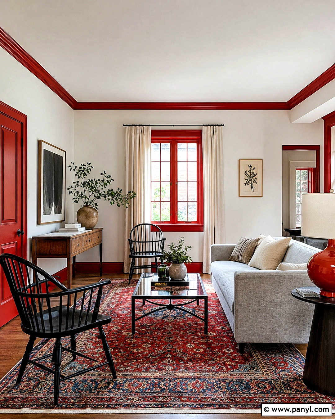 Red Trim With White Walls - 20 paint room red ideas