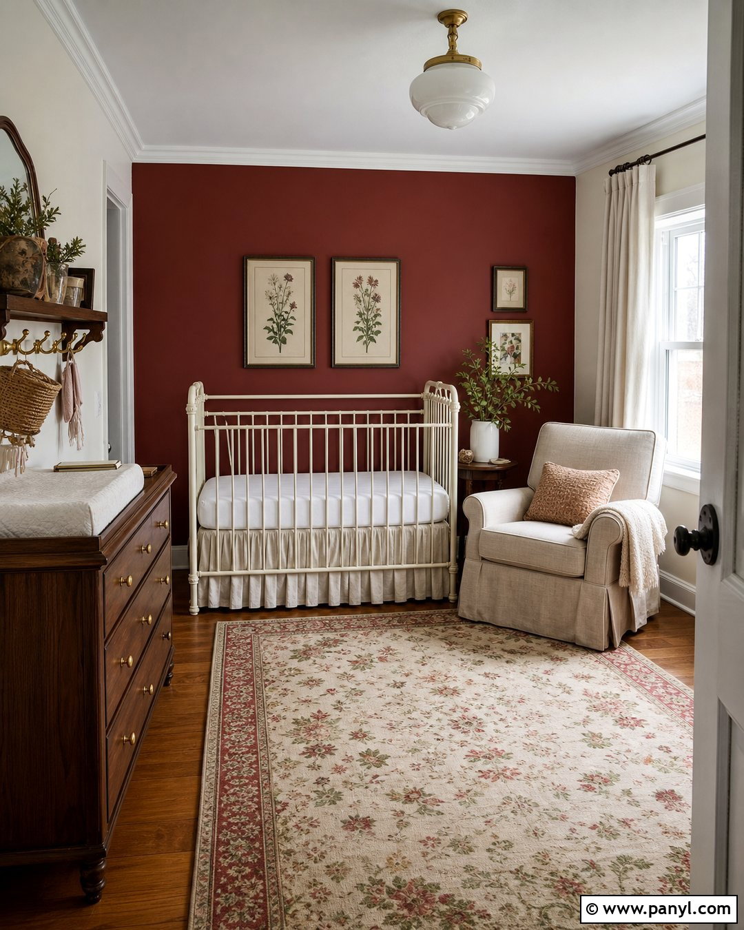 Red Vintage Accent Wall Nursery - 20 Red Accent Wall Nursery Ideas