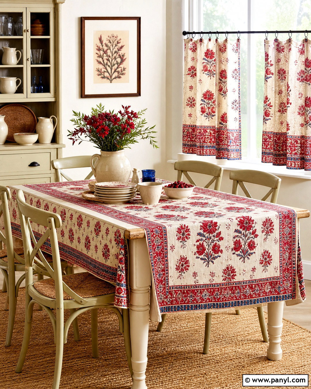 Red Vintage Block Print Textile - 20 red vintage textile print ideas