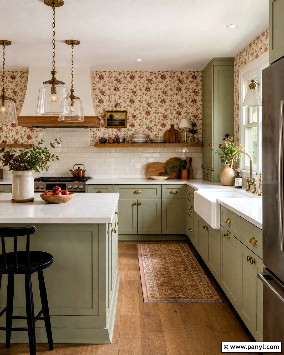 Red Vintage Floral Wallpaper Kitchen - 20 red wallpaper pattern ideas