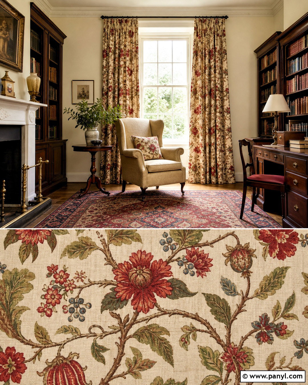 Red Vintage Jacobean Textile Print - 20 red vintage textile print ideas