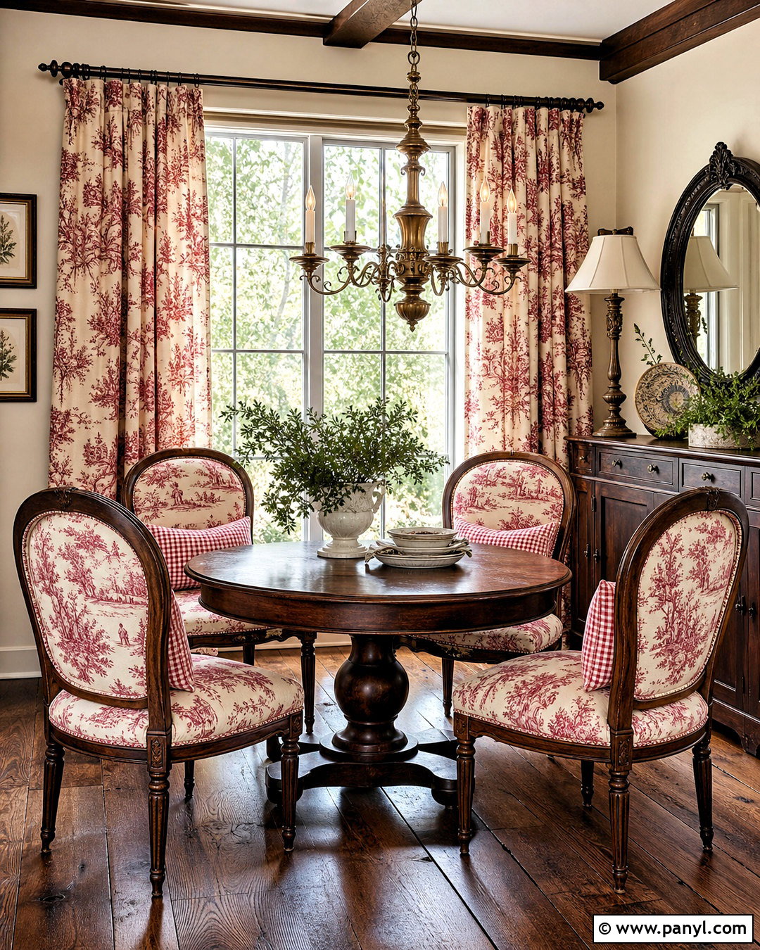Red Vintage Toile Textile Print - 20 red vintage textile print ideas