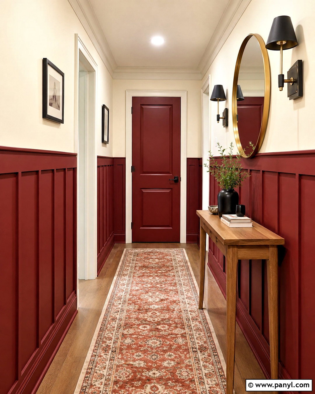 Red Wainscoting Hallway - 20 paint room red ideas