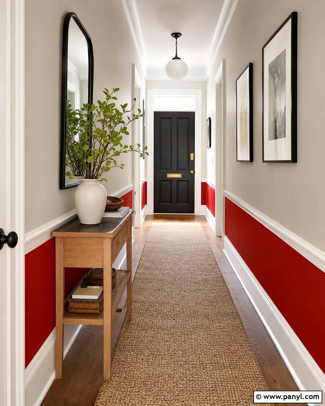 Red Wall Border Along the Baseboard - 20 Red Wall Border Ideas