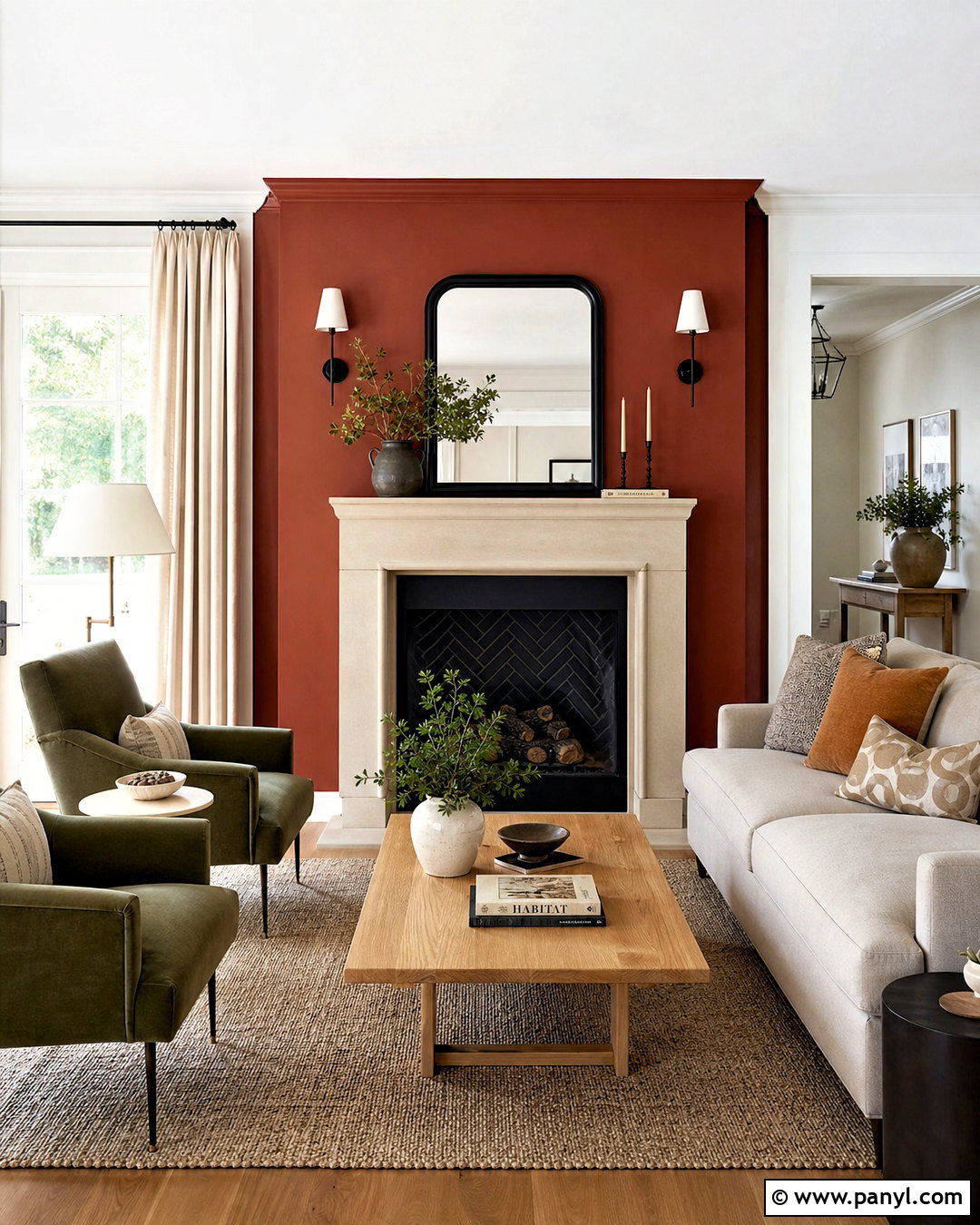 Red Wall Fireplace Living Room - 20 red wall decor ideas
