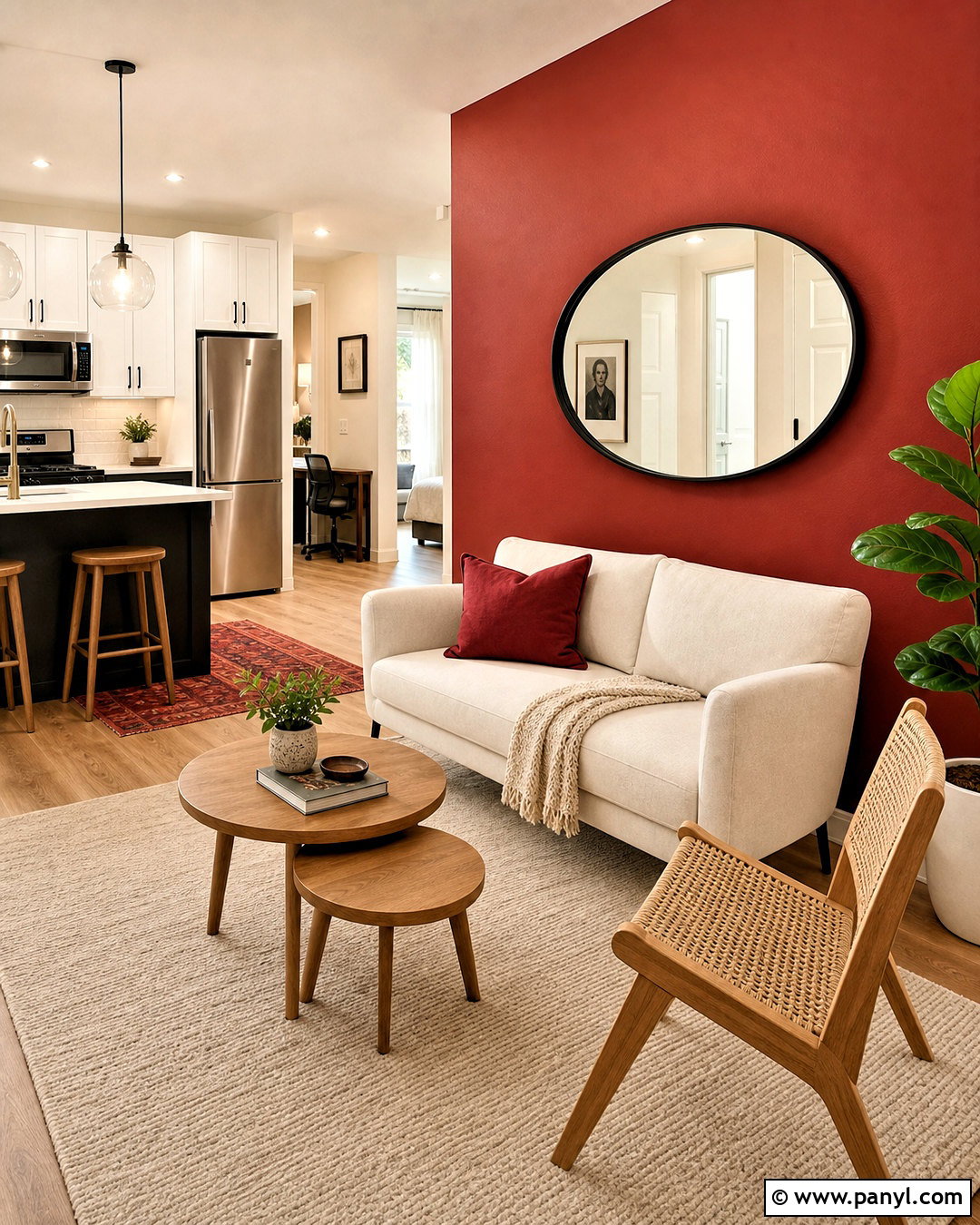 Red Wall In Small Apartment - 20 red wall design ideas