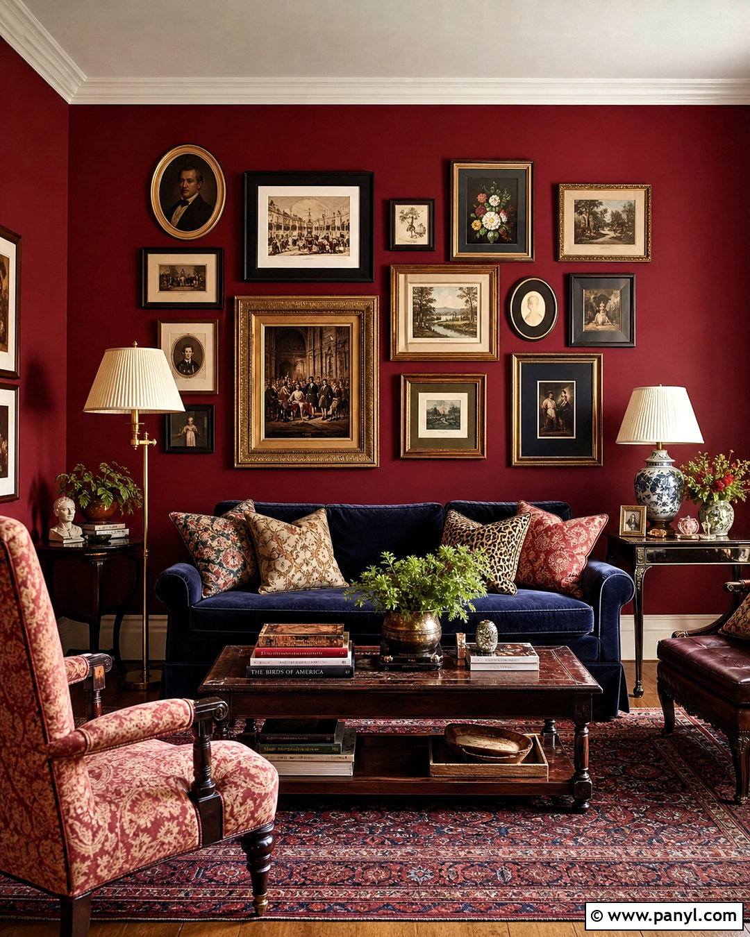 Red Wall Maximalist Gallery - 20 red wall decor ideas