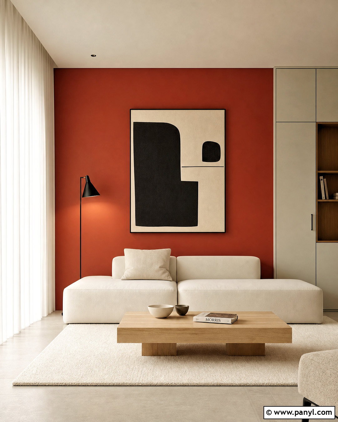 Red Wall Minimalist Living Room - 20 red wall decor ideas