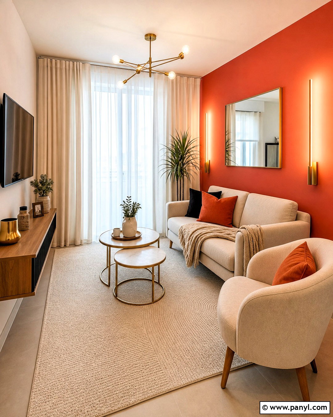 Red Wall Small Living Room - 20 red wall living room ideas