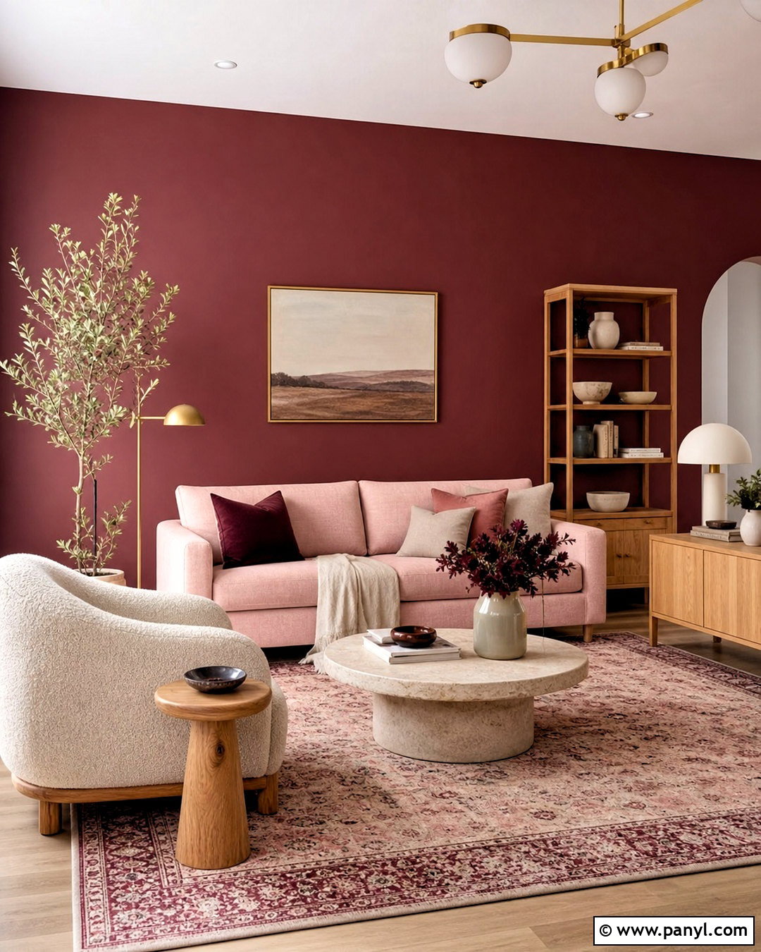Red Wall With Blush Pink Decor - 20 red wall design ideas