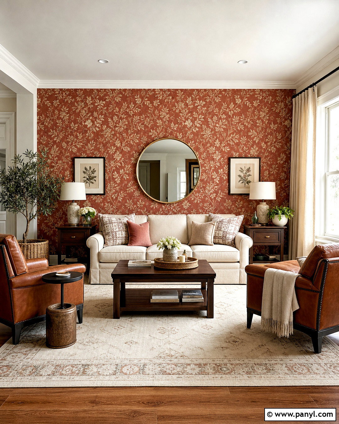 Red Wallpaper Accent Wall - 20 red accent wall living room ideas
