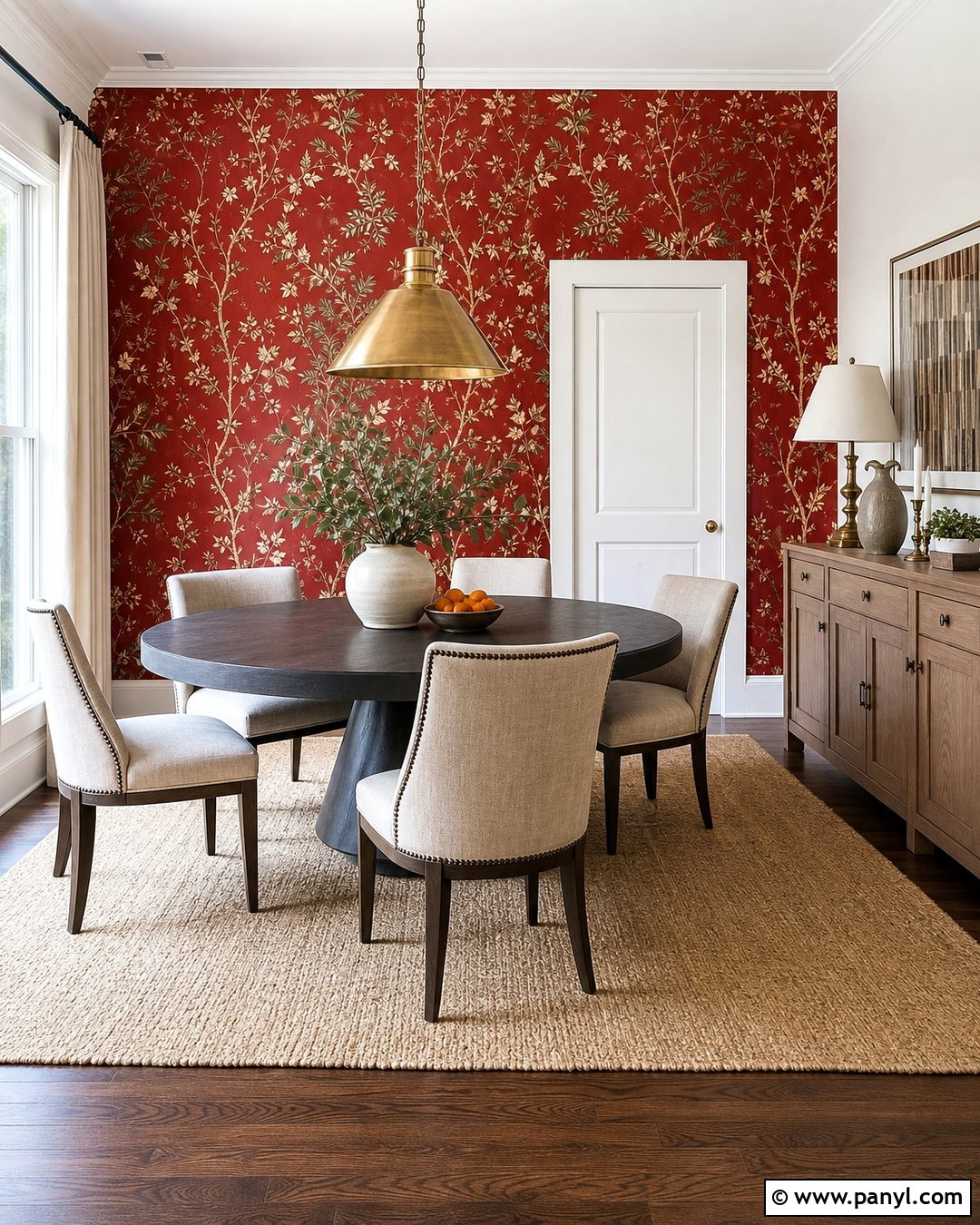 Red Wallpaper Feature Wall Dining Room - 35 red feature wall ideas