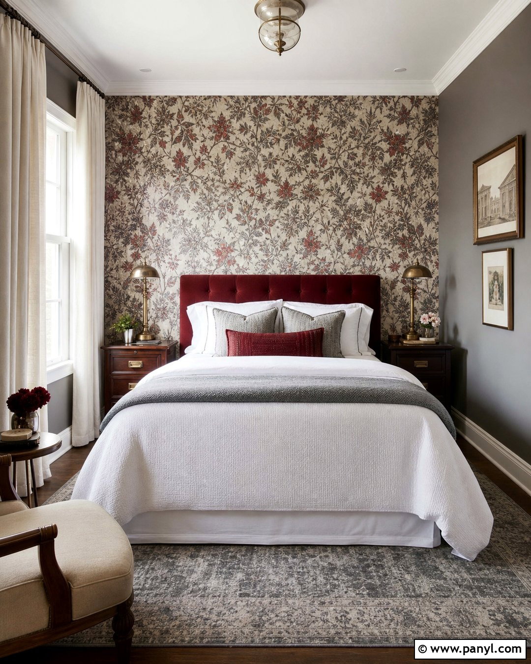 Red Wallpaper With Grey Bedroom Walls - 20 Red And Grey Walls