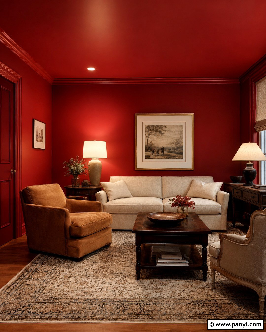 Red Walls And Matching Ceiling - 20 Red Wall Paint Ideas