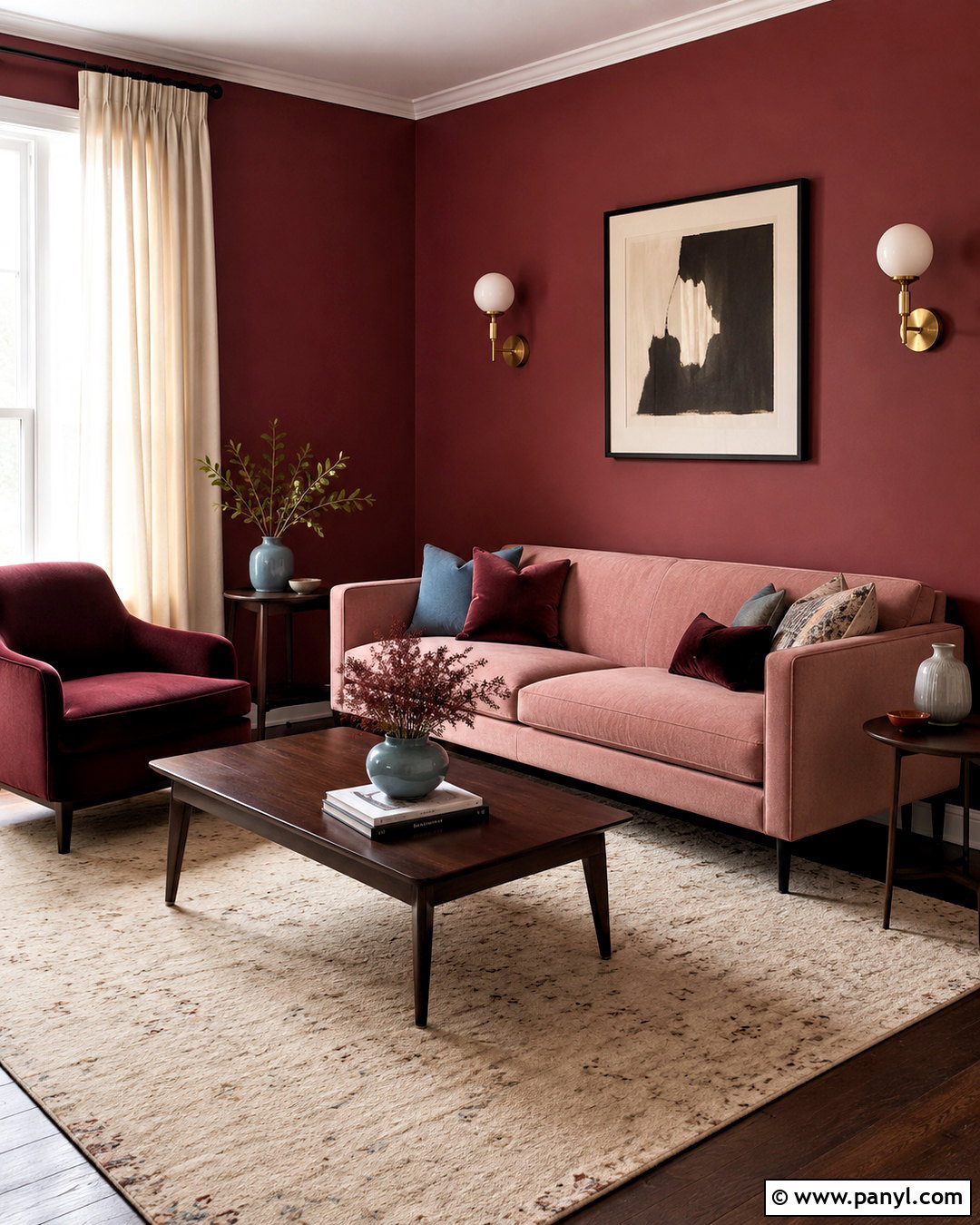 Red Walls With Pink Decor - 40 Red Walls