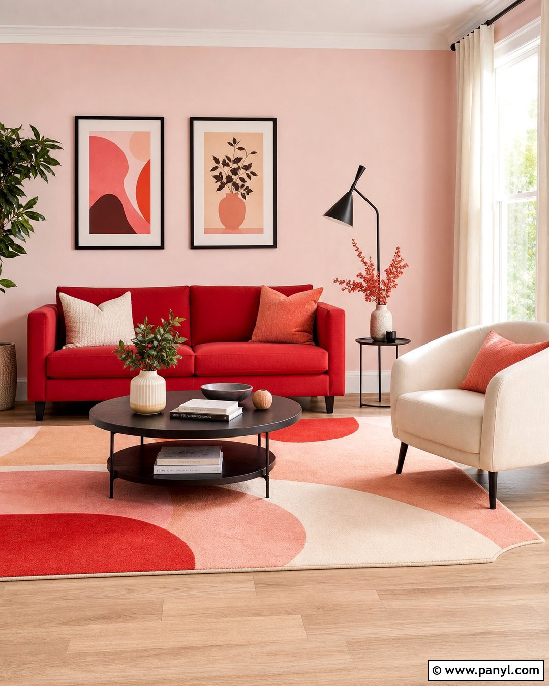 Red With Pink Walls - 20 Colours That Go With Pink Walls