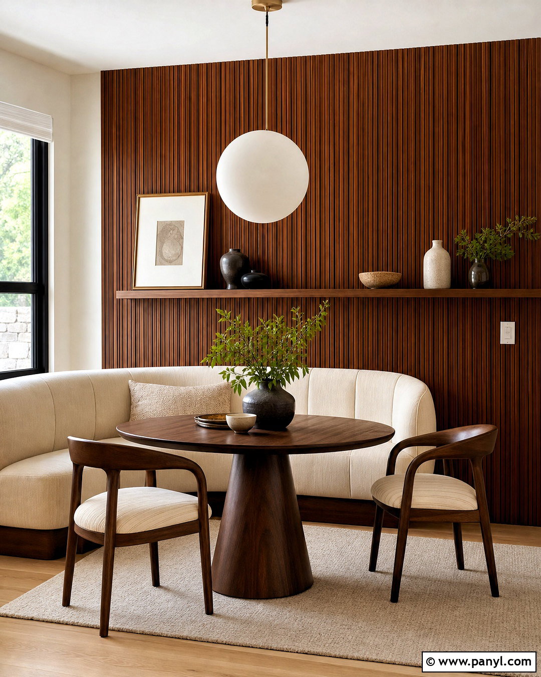 Reeded Wood Accent Wall - 20 cool accent wall ideas