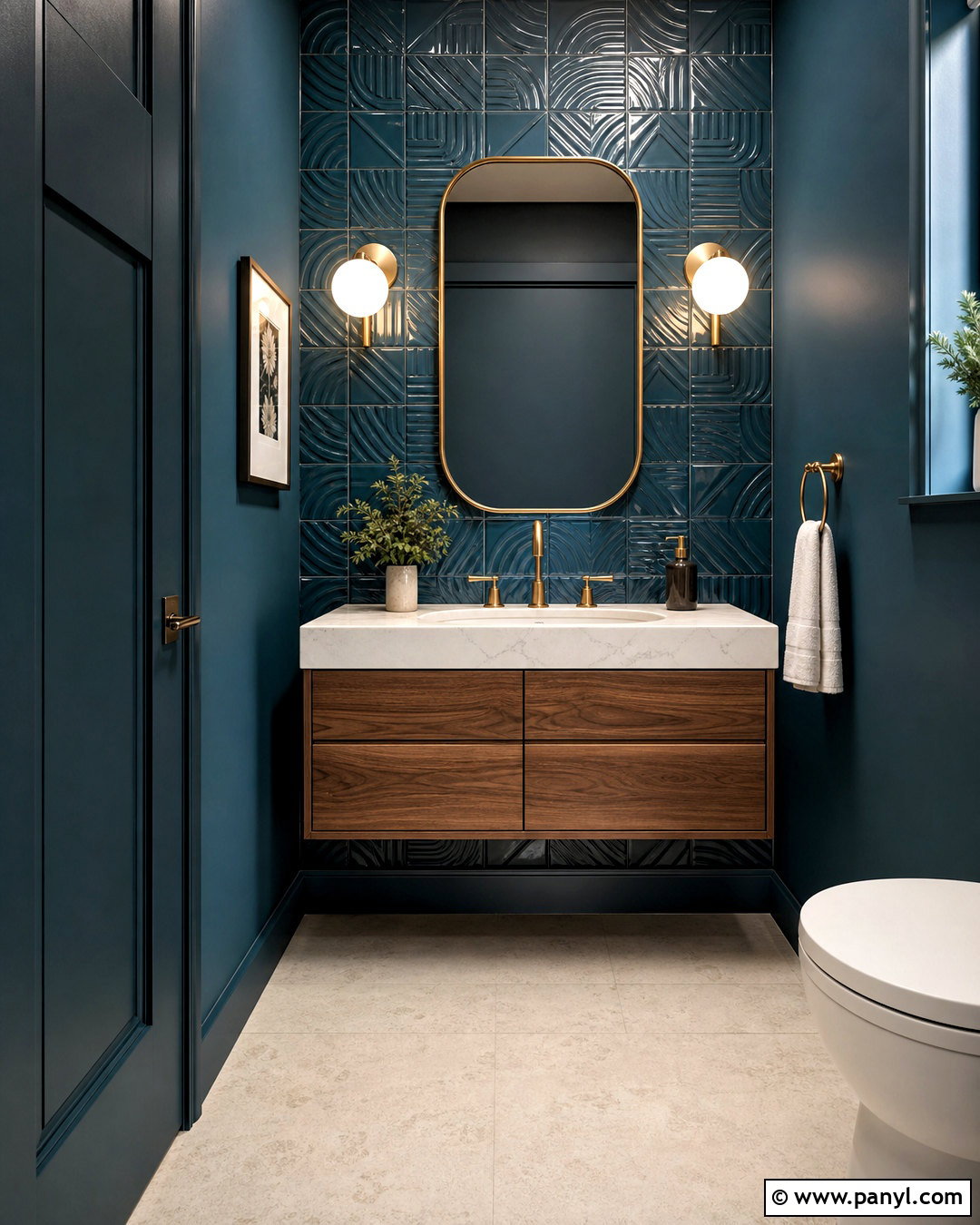 Relief Tile Powder Room Wall - 20 adding texture to walls