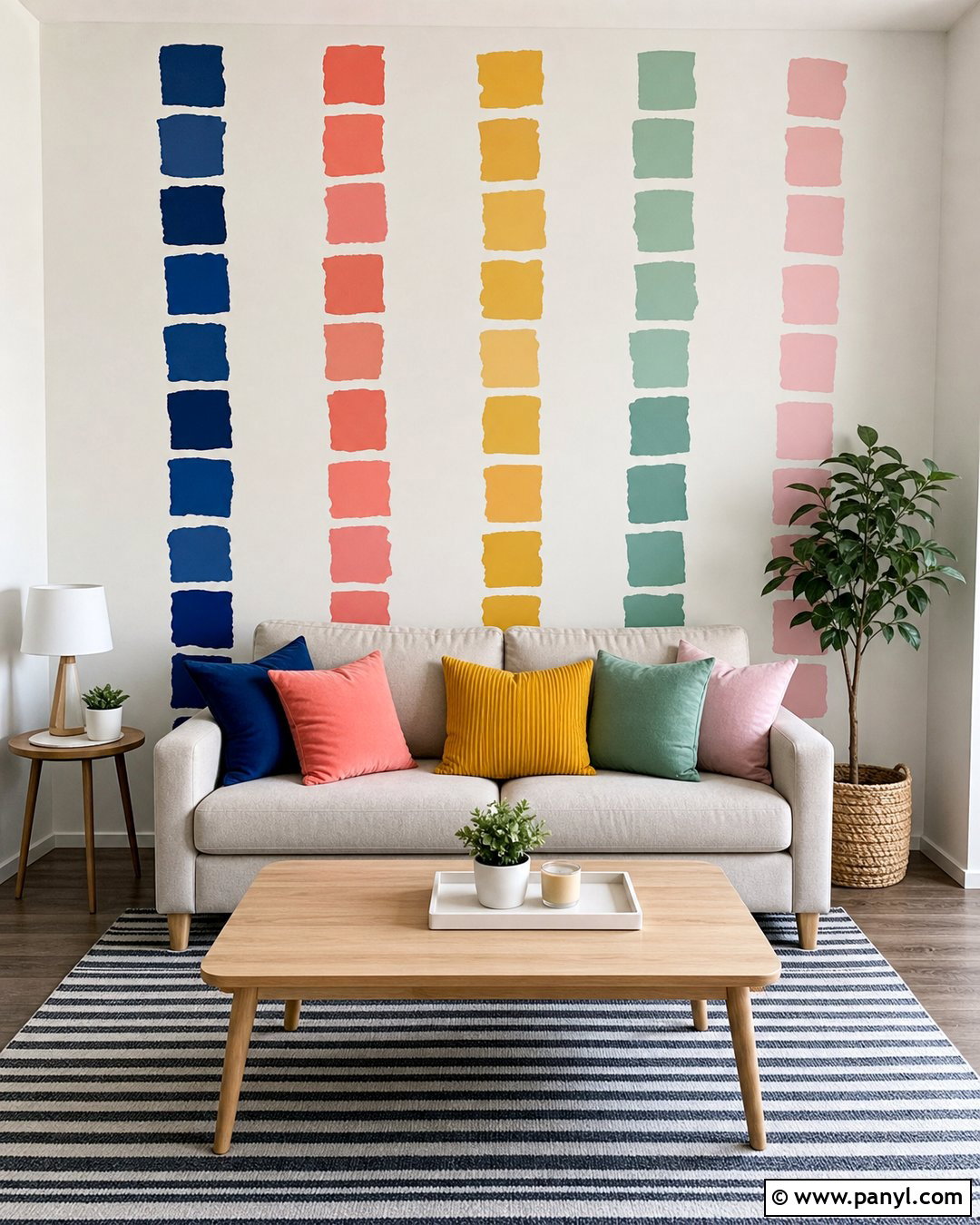 Removable Paint Chip Rental Wall - 20 Paint Chips On Wall Ideas