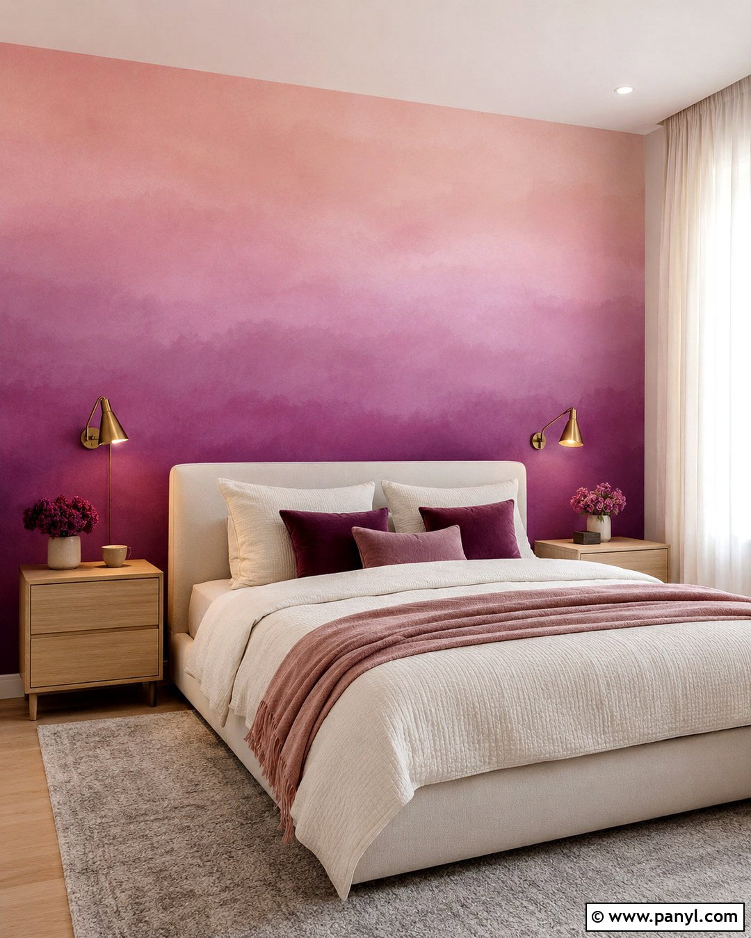 Removable Pink And Purple Ombre Wallpaper - 20 Pink And Purple Ombre Wall Ideas