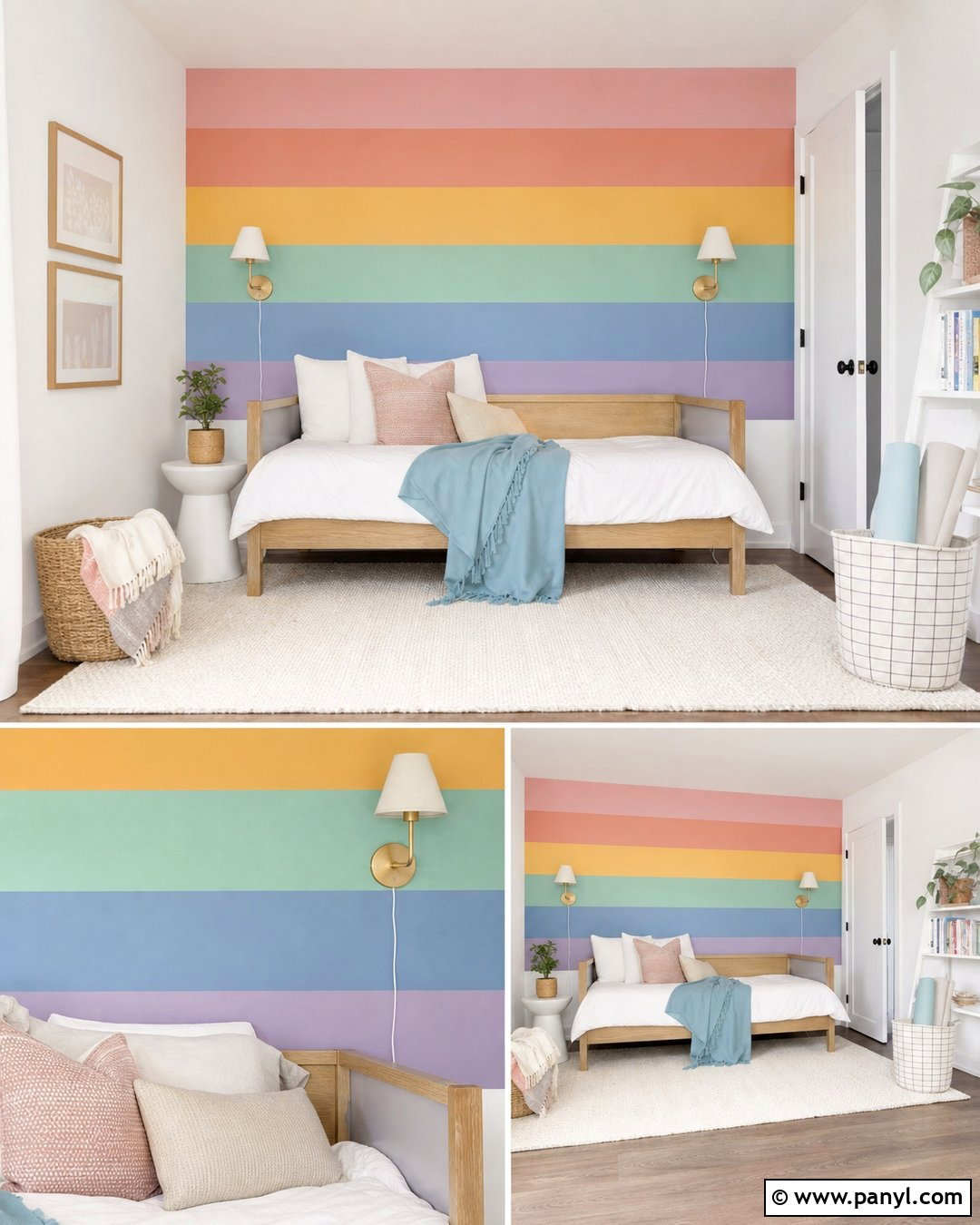 Removable Rainbow Stripe Wall - 30 Rainbow Stripe Wall Ideas
