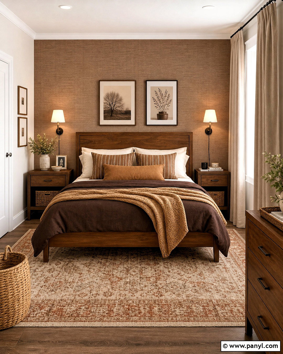 Rental Friendly Brown Bedroom - 20 warm brown bedroom ideas