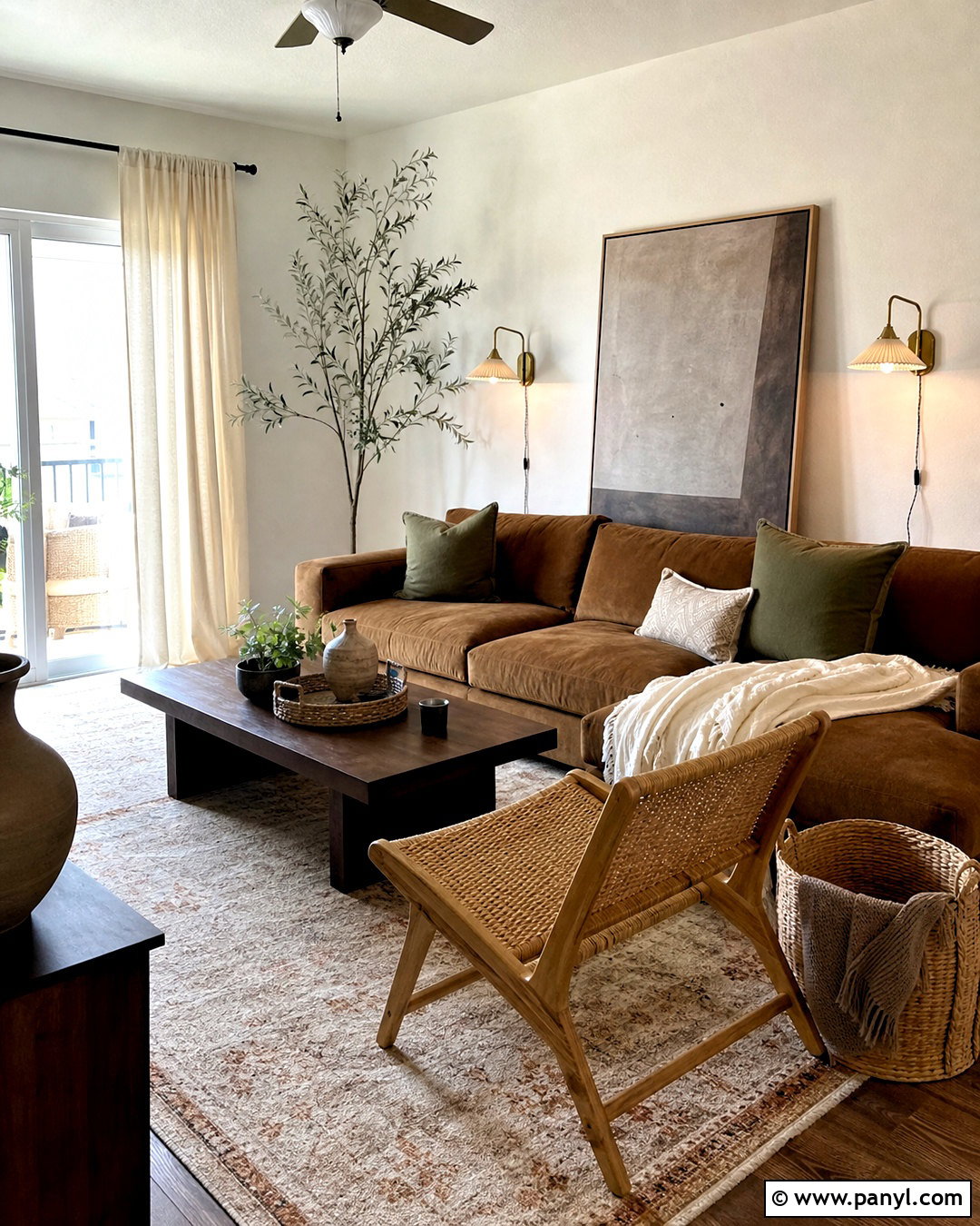 Rental Friendly Brown Living Room - 20 warm brown living room ideas