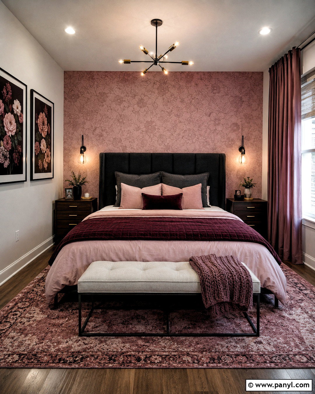 Rental Friendly Moody Pink Bedroom - 20 moody pink bedroom ideas