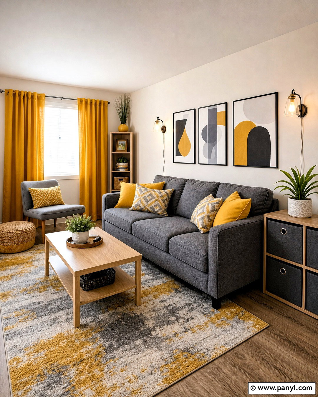 Rental Grey And Mustard Living Room - 20 grey and mustard living room ideas