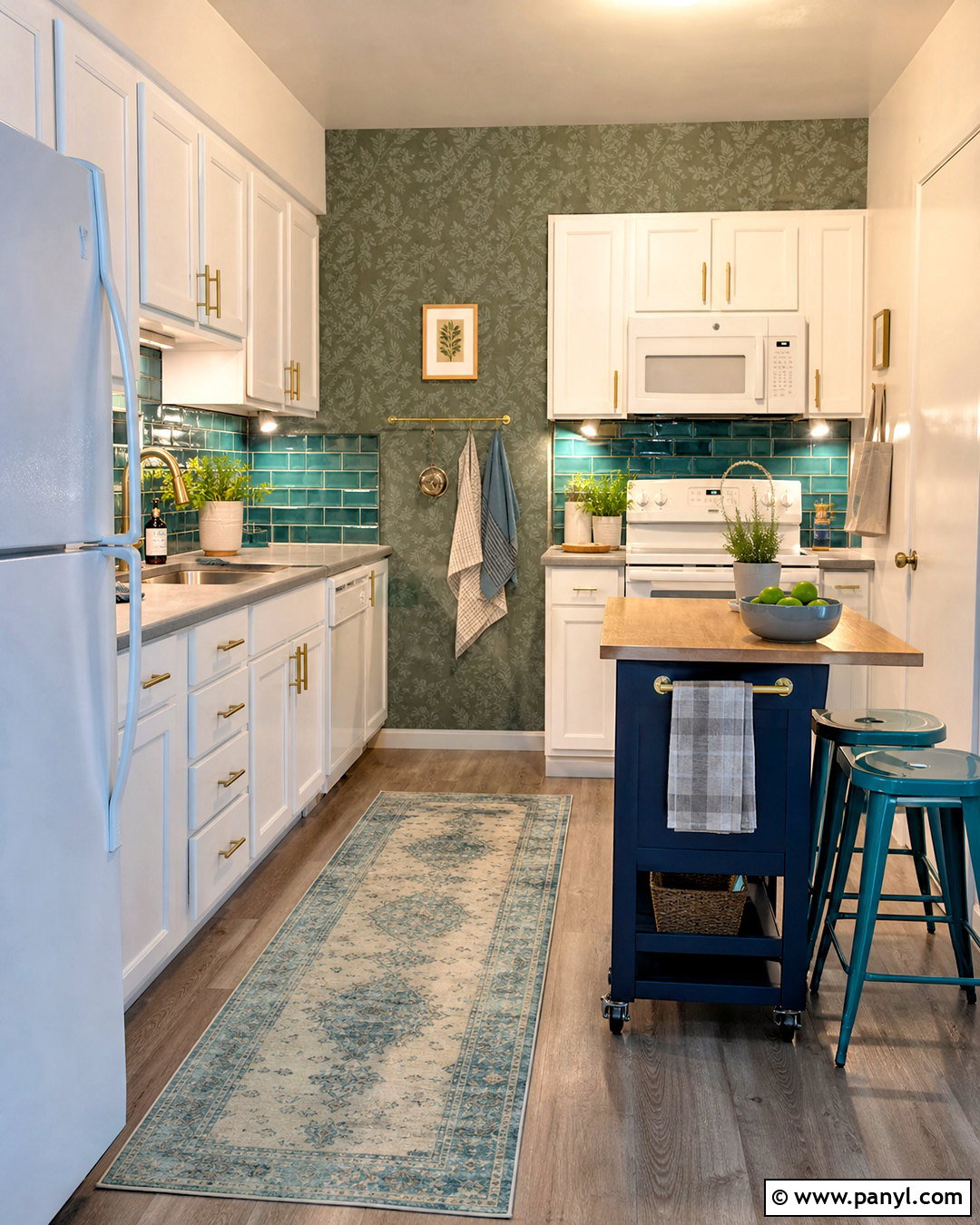 Rental Kitchen With Green And Blue Decor - 20 green blue kitchen ideas