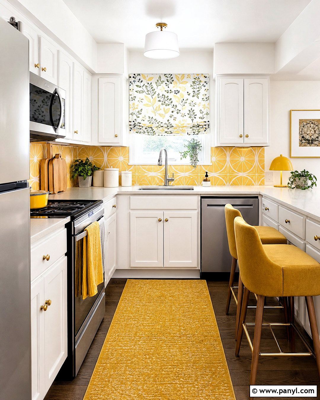 Rental Kitchen With Removable Yellow Accents - 20 kitchen with yellow accents