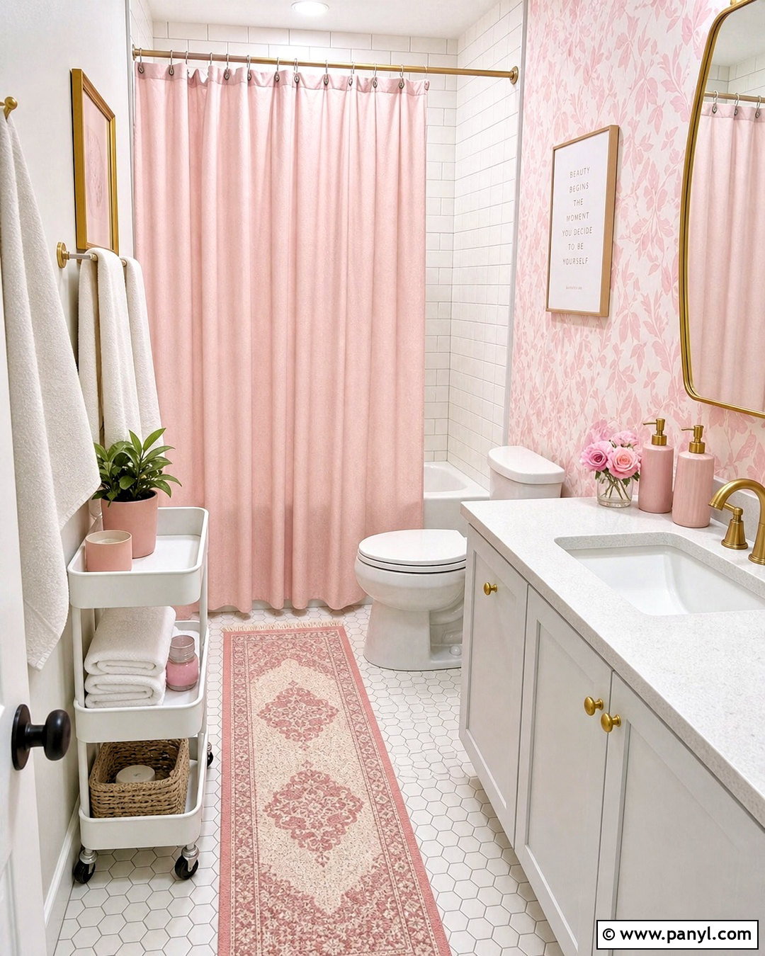 Rental Pink And White Bathroom - 20 white and pink bathroom ideas