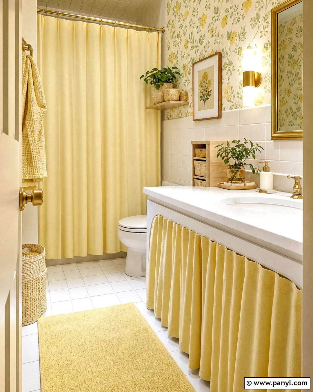 Renter-Friendly Butter Yellow Bathroom - 20 butter yellow bathroom ideas