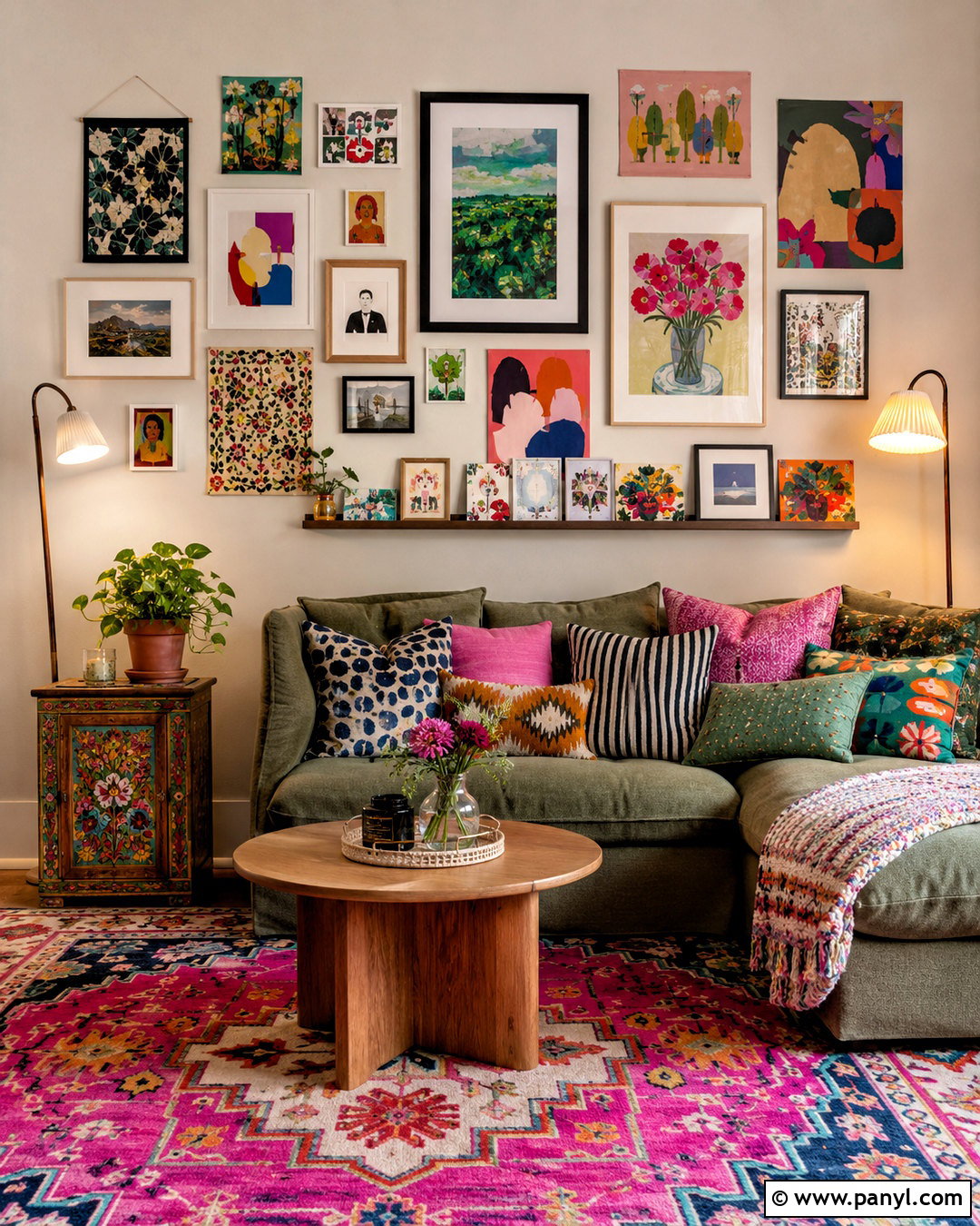 Renter Friendly Gallery Wall - 20 maximalist gallery wall ideas