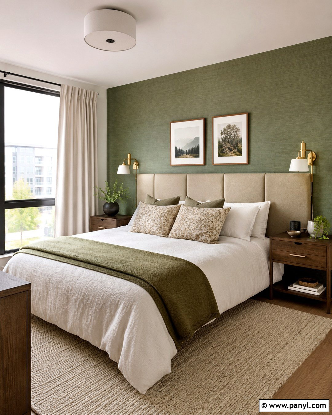 Renter Friendly Green Headboard Wall - 20 Green Headboard Wall Ideas